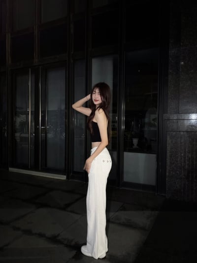 自訂款⊹個性設計金屬鎖環中低腰牛仔微喇叭褲12