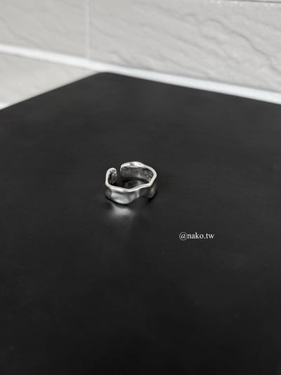 歐美流銀凹凸不規則開口戒指5