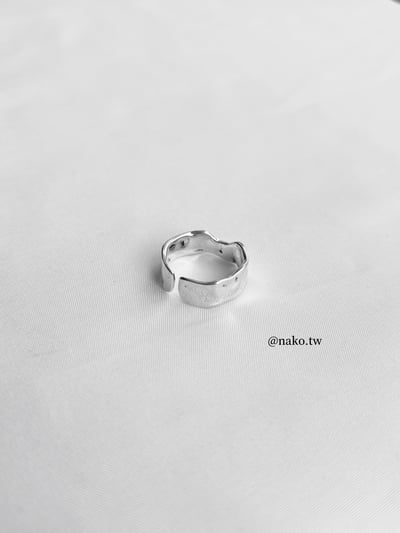 歐美流銀凹凸不規則開口戒指3