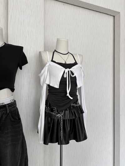 秋冬款-掛脖下V軟綿磨毛罩杯背心4