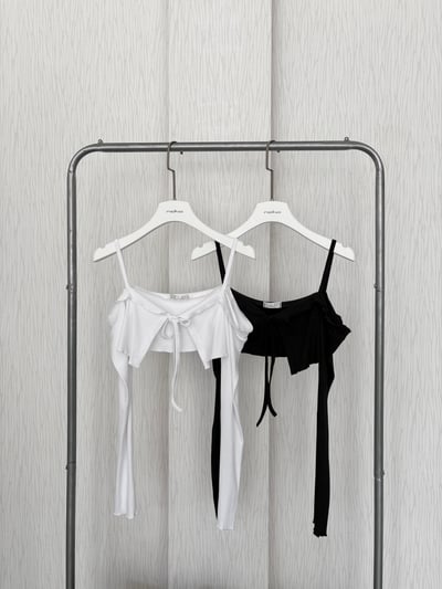 細肩荷葉領綁結長袖棉質短罩衫3