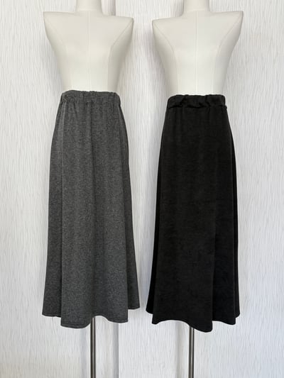 薄款混色傘狀鬆緊糯米長裙1