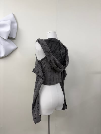 廢土風刷破堆堆連帽短版背心(附袖套)7