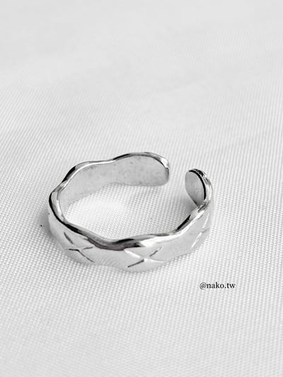 波浪型叉叉開口戒指2