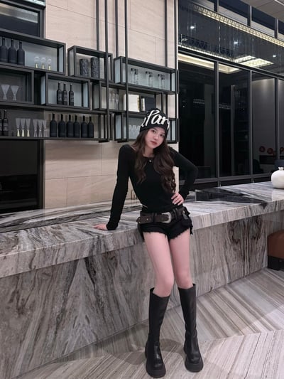 美式y2k低腰工裝皮帶薄牛仔短褲3