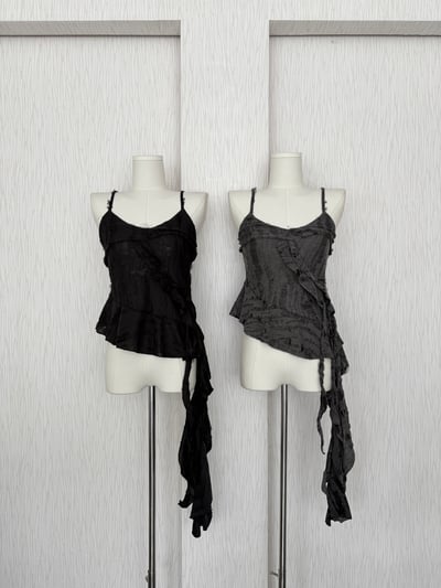 廢土風刷破墜布細肩背心1