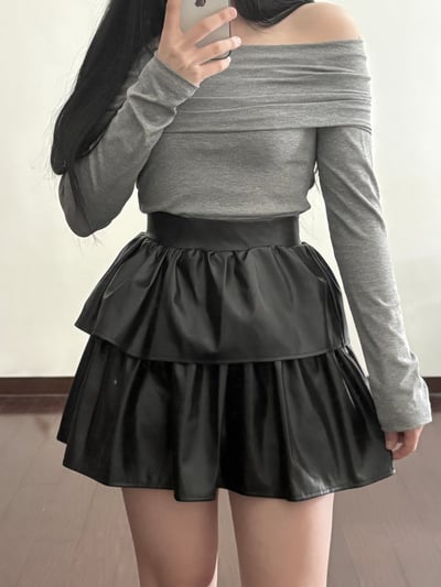 雙層蛋糕皮短褲裙2