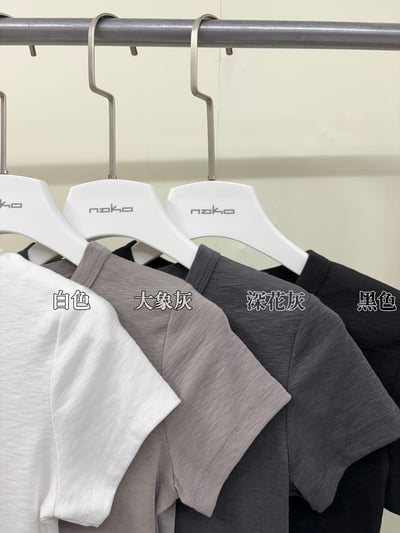 超舒服彈性竹節棉腰身短袖上衣2