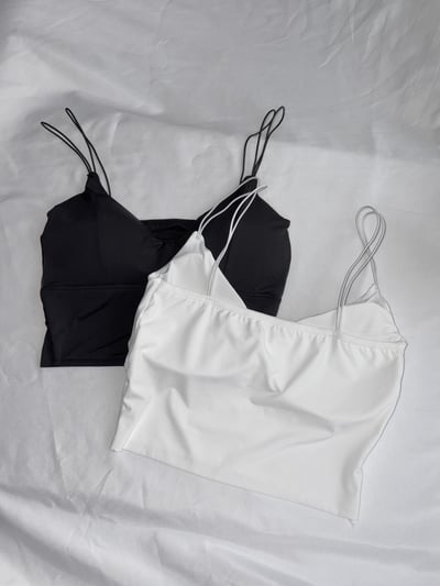 超薄冰絲雙細肩V罩杯背心2