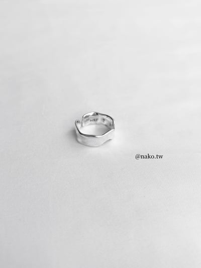 歐美流銀凹凸不規則開口戒指4