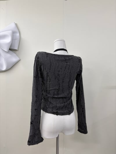 廢土風刷破掛脖假兩件上衣3