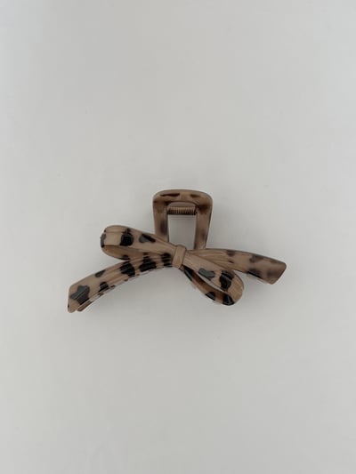 豹紋蝴蝶結造型塑膠鯊魚夾3