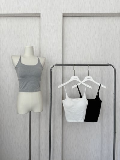 大寬U領可調彈性細肩罩杯背心1