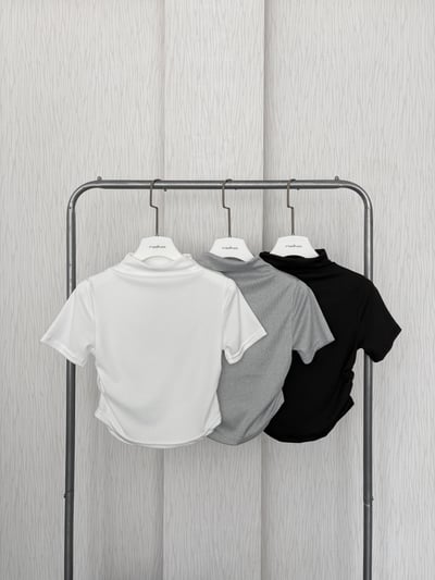 春夏款☀️立領短袖收腰下U軟薄冰涼上衣4