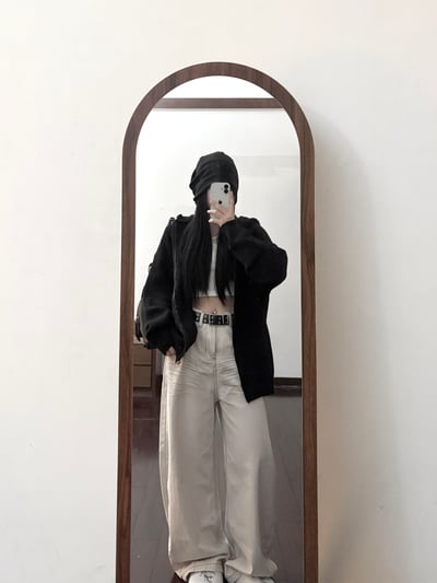 【換季特賣】寬鬆針織連帽雙拉鍊外套5