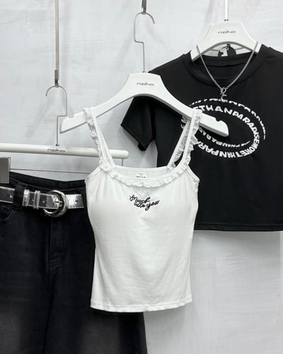 蕾絲U領細肩背心2