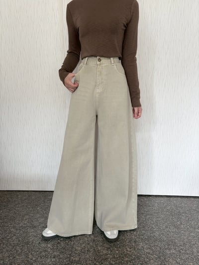 超模褲-復古A字牛仔大寬褲5