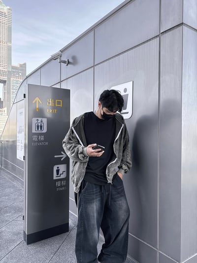 正韓🇰🇷酷帥水洗色連帽寬鬆棉外套7