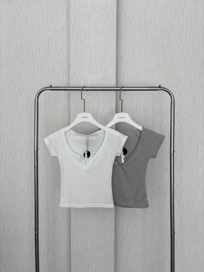 微V領單排扣上衣4