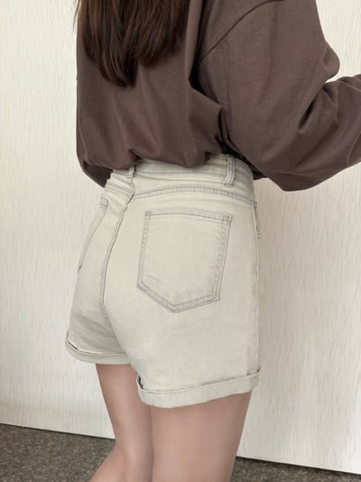 【限量現貨】版型超好！高腰薄牛仔短褲2