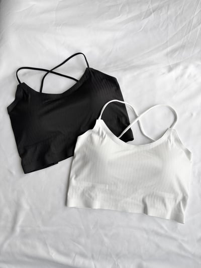 超好穿.ᐟ.ᐟ直坑紋後交叉冰絲罩杯背心2