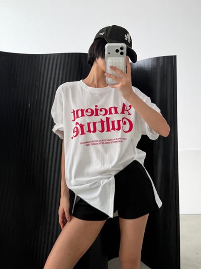 5月連線🇰🇷Ancient側開衩棉質寬鬆T恤1