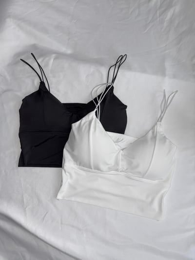 超薄冰絲雙細肩V罩杯背心1