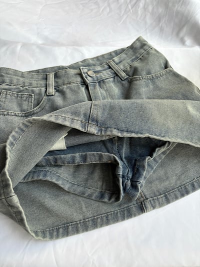 超好穿.ᐟ 復古高腰貼身薄軟牛仔褲裙3