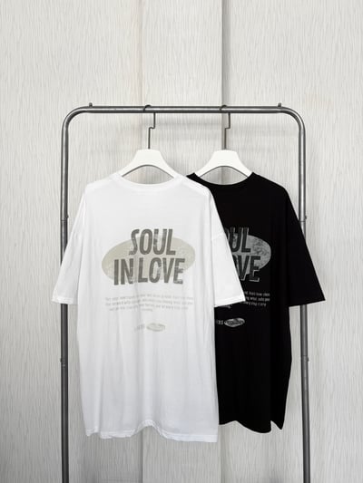 正韓🇰🇷SOUL IN LOVE磨損圖棉質寬鬆T恤2