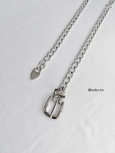 個性方頭銀色腰鍊1