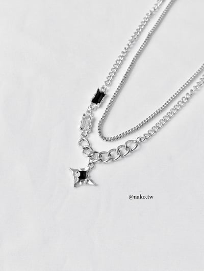 黑曜石墜飾雙層項鍊2