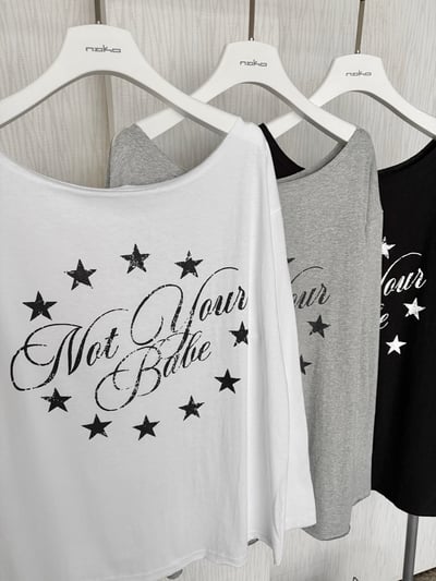 Not your Babe🇰🇷美式復古星環落肩寬鬆長袖上衣3