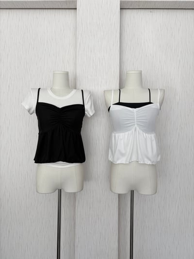 超薄細肩胸抓摺直坑紋彈性涼感背心5