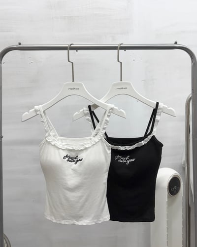 蕾絲U領細肩背心1