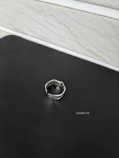 歐美流銀凹凸不規則開口戒指6