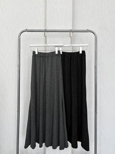 薄款混色傘狀鬆緊糯米長裙2