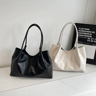 質感大容量單肩軟皮托特包3