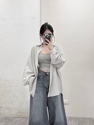 正韓🇰🇷夏日基本款寬鬆棉麻襯衫1