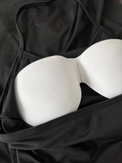 掛脖罩杯彈性薄棉質連身長裙6