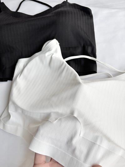 超好穿.ᐟ.ᐟ直坑紋後交叉冰絲罩杯背心3