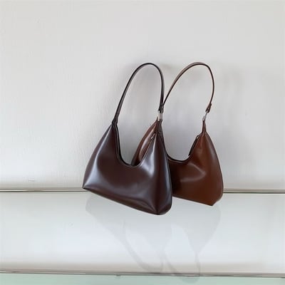 韓國單肩皮革月牙包3