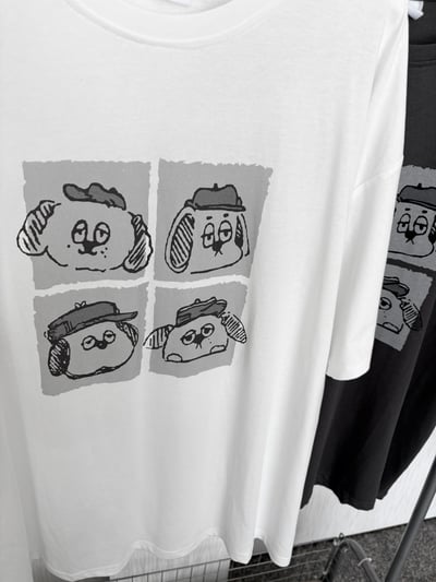 正韓🇰🇷四宮格小狗棉質寬鬆T恤3