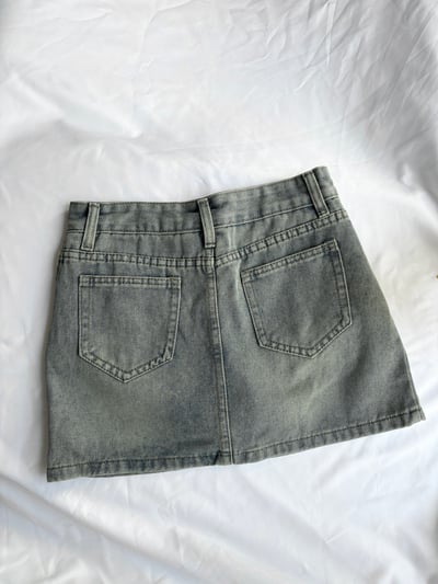 超好穿.ᐟ 復古高腰貼身薄軟牛仔褲裙2