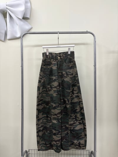 迷彩牛仔彎刀褲1