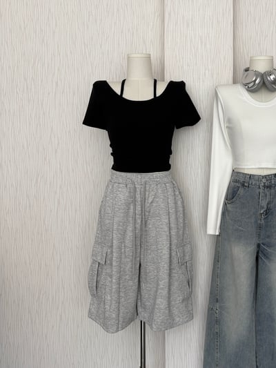 【限量現貨】正韓🇰🇷棉質工裝五分短褲2