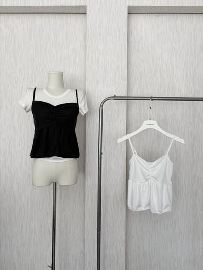 超薄細肩胸抓摺直坑紋彈性涼感背心4