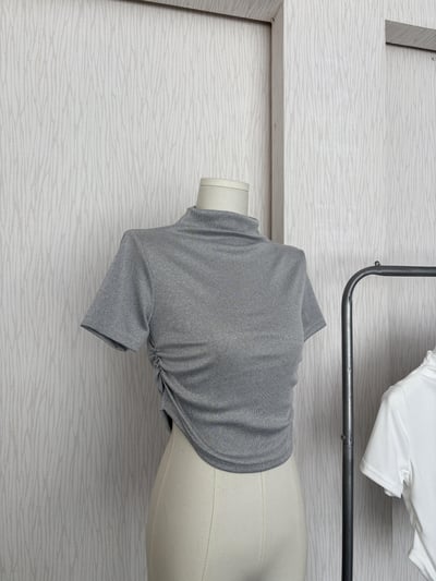 春夏款☀️立領短袖收腰下U軟薄冰涼上衣3