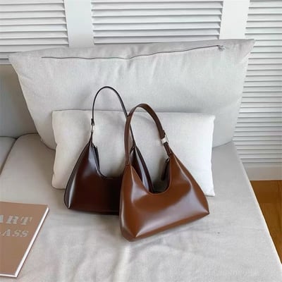 韓國單肩皮革月牙包2