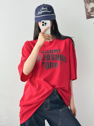 正韓🇰🇷SORRY字母磨損感棉質寬鬆T恤5
