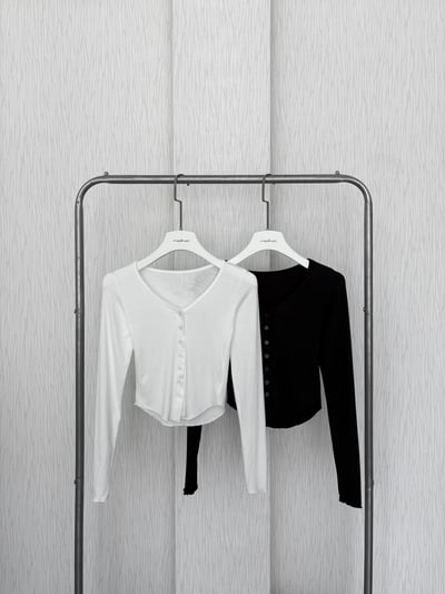 訂製款⊹排扣下U軟綿超彈貼身長袖上衣4